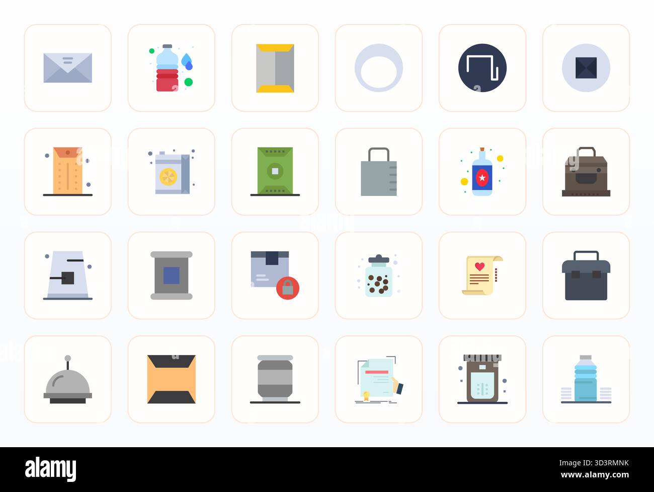 Explorez 24 icônes vectorielles alignées Flat Pixel en résolution 256x256 inspirées par Sealed. Parfait pour les interfaces Web et d'application. Illustration de Vecteur