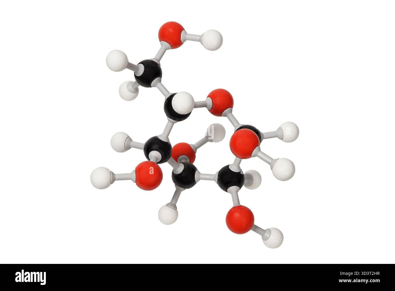 Modèle de molécule de glucose isolée sur fond blanc Banque D'Images