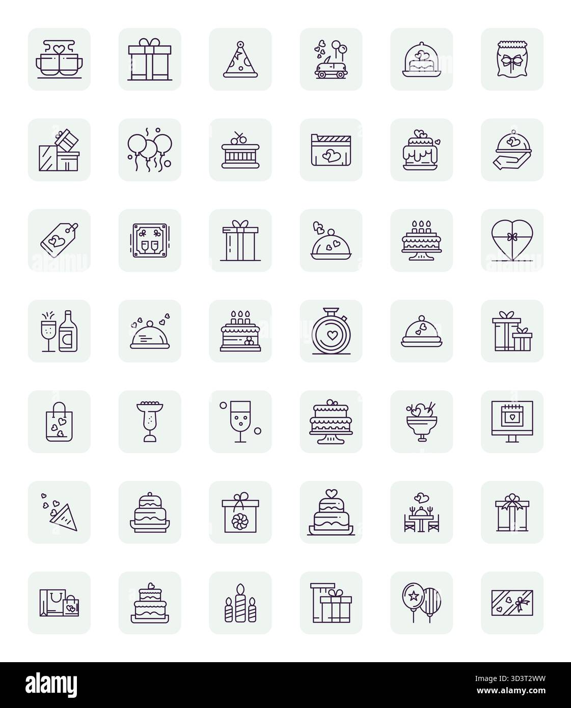 Télécharger 42 icônes vectorielles Scalable Regular Bold Outline conçues pour une occasion spéciale, présentant Detail Enhanced 64x64 résolution adaptée pour professi Illustration de Vecteur