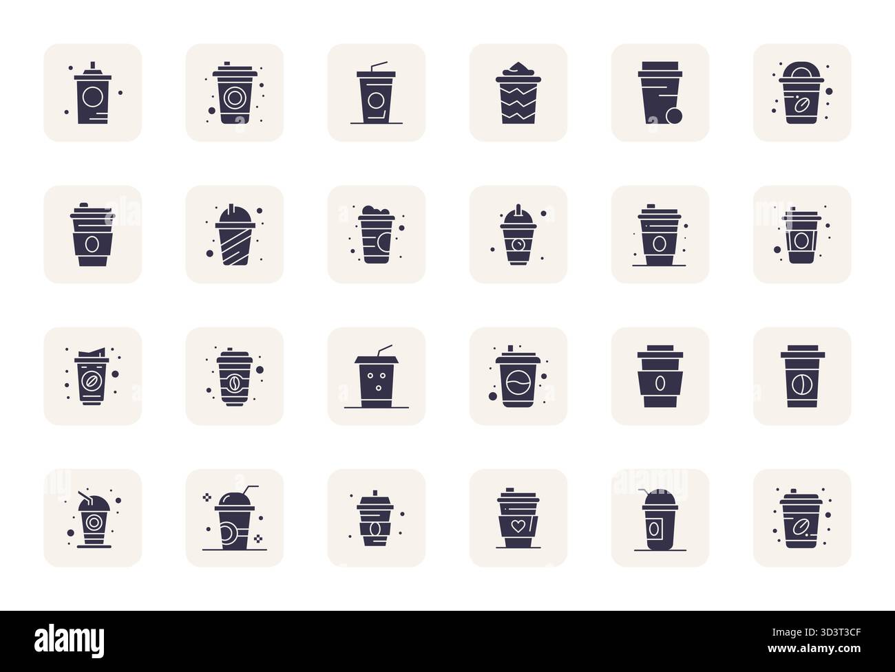 Pack vectoriel avec 24 icônes optimisées Filled Pixel inspirées par Paper Cup, livré en résolution 256x256 idéal pour le travail de conception évolutif et créatif. Illustration de Vecteur