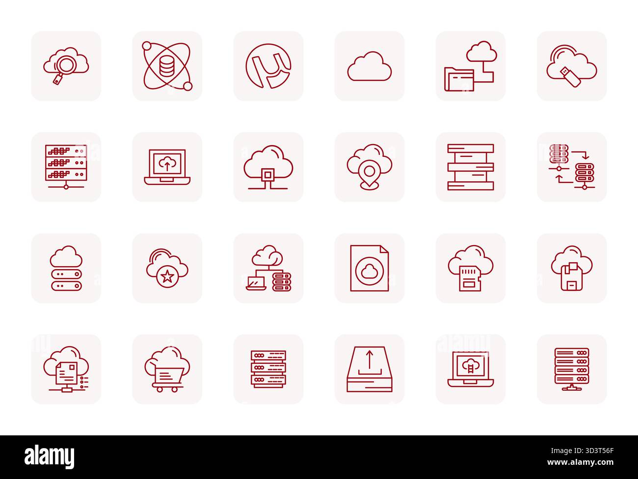 Ce pack d'icônes vectorielles de stockage en ligne comprend 24 designs Bold Outline réguliers au format 256x256 pixels alignés, parfait pour améliorer l'interface numérique Illustration de Vecteur