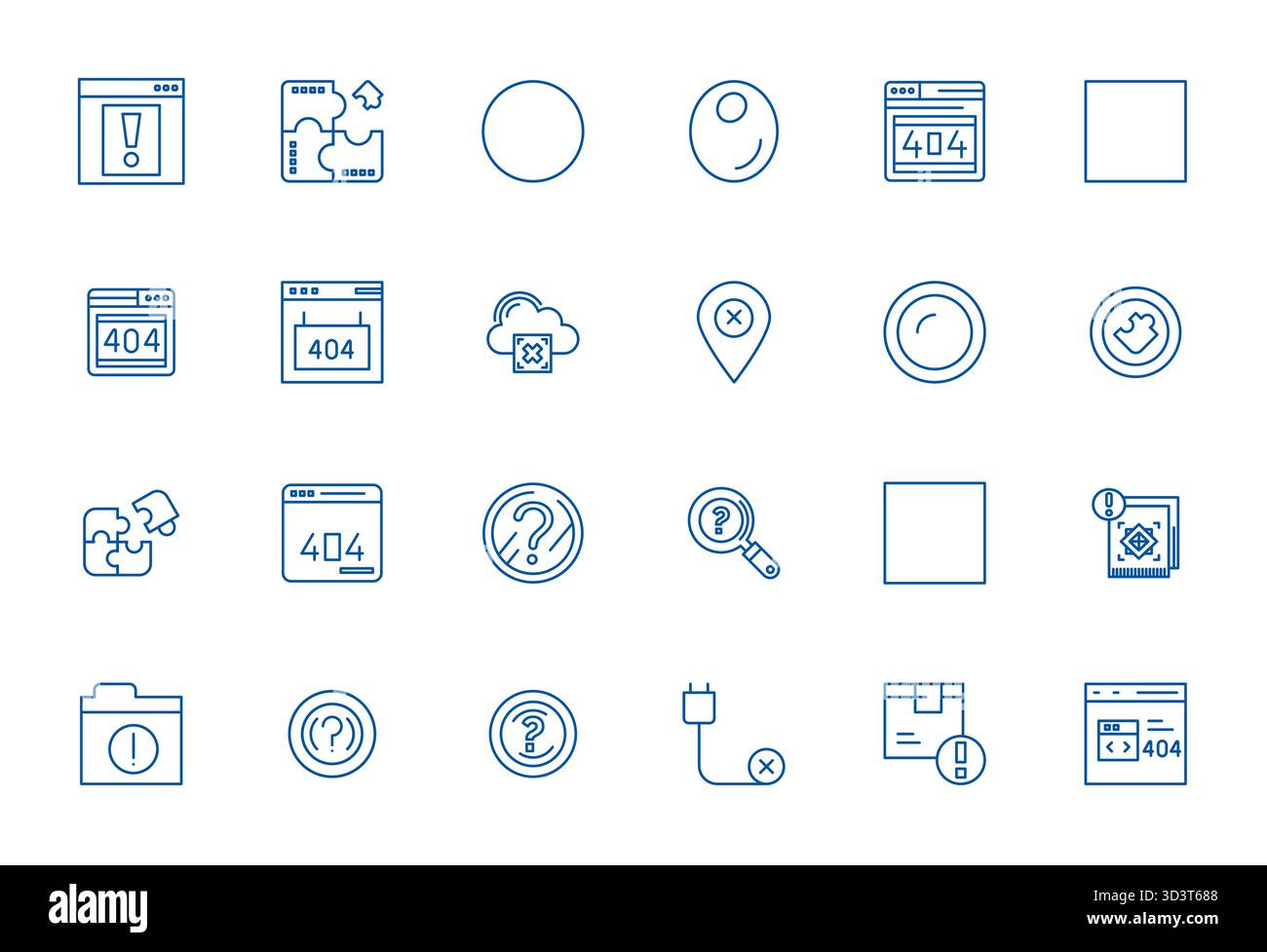 Pack organisé de 24 icônes vectorielles haute résolution dans la conception Bold Line, centrées autour des concepts manquants avec clarté alignée par pixel. Illustration de Vecteur