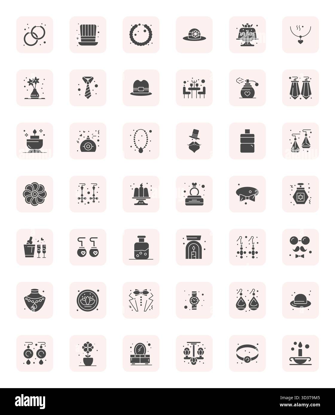Boîte à outils complète de 42 icônes vectorielles sur le thème de l'élégance, développé en rempli de Retina Ready PIXEL Perfect Precision pour l'application de conception polyvalente Illustration de Vecteur
