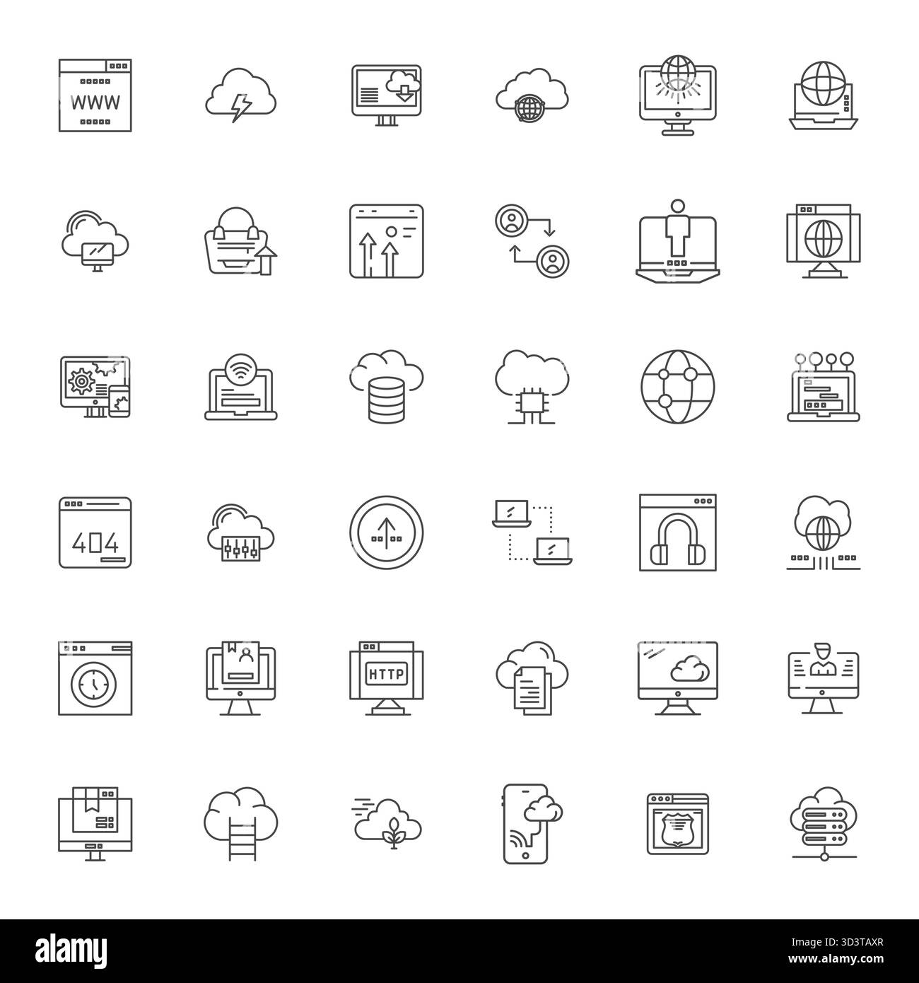 Ensemble révolutionnaire de 36 icônes vectorielles éditables inspirées par le service en ligne, créé au format Bold Line à haute résolution pour d de pointe Illustration de Vecteur