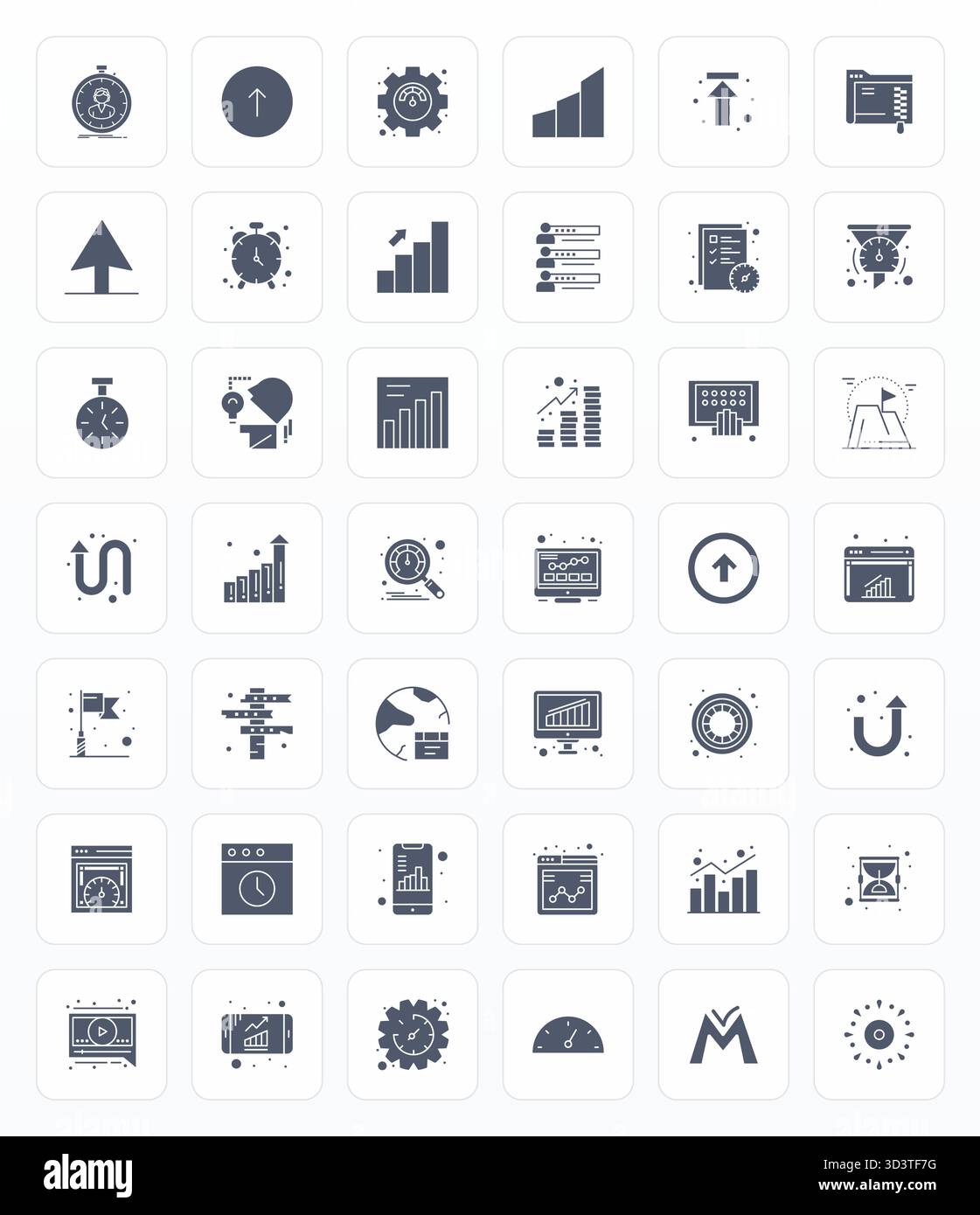 Parfaitement équilibré 42 Glyph Detail icônes vectorielles améliorées pour Progress Bar, dimensionnées à 128x128 pour une intégration harmonieuse dans les projets de conception numérique. Illustration de Vecteur