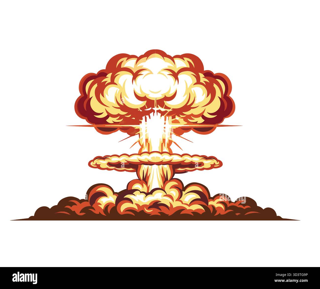Illustration vectorielle de logo de nuage de champignon d'explosion de bombe atomique. Illustration de Vecteur