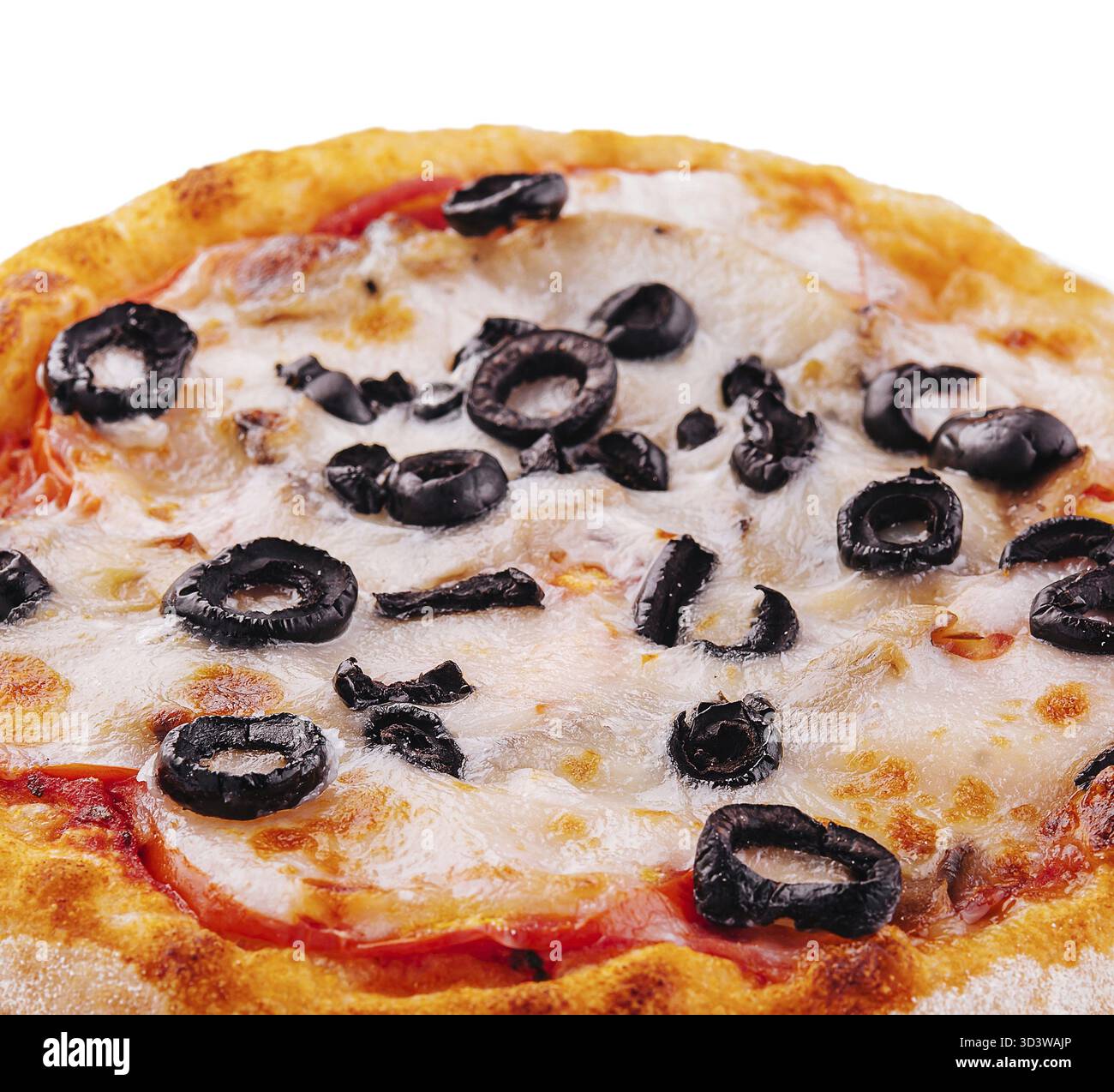 Nourriture, Mini pizza avec olives et fromage sur l'assiette Banque D'Images