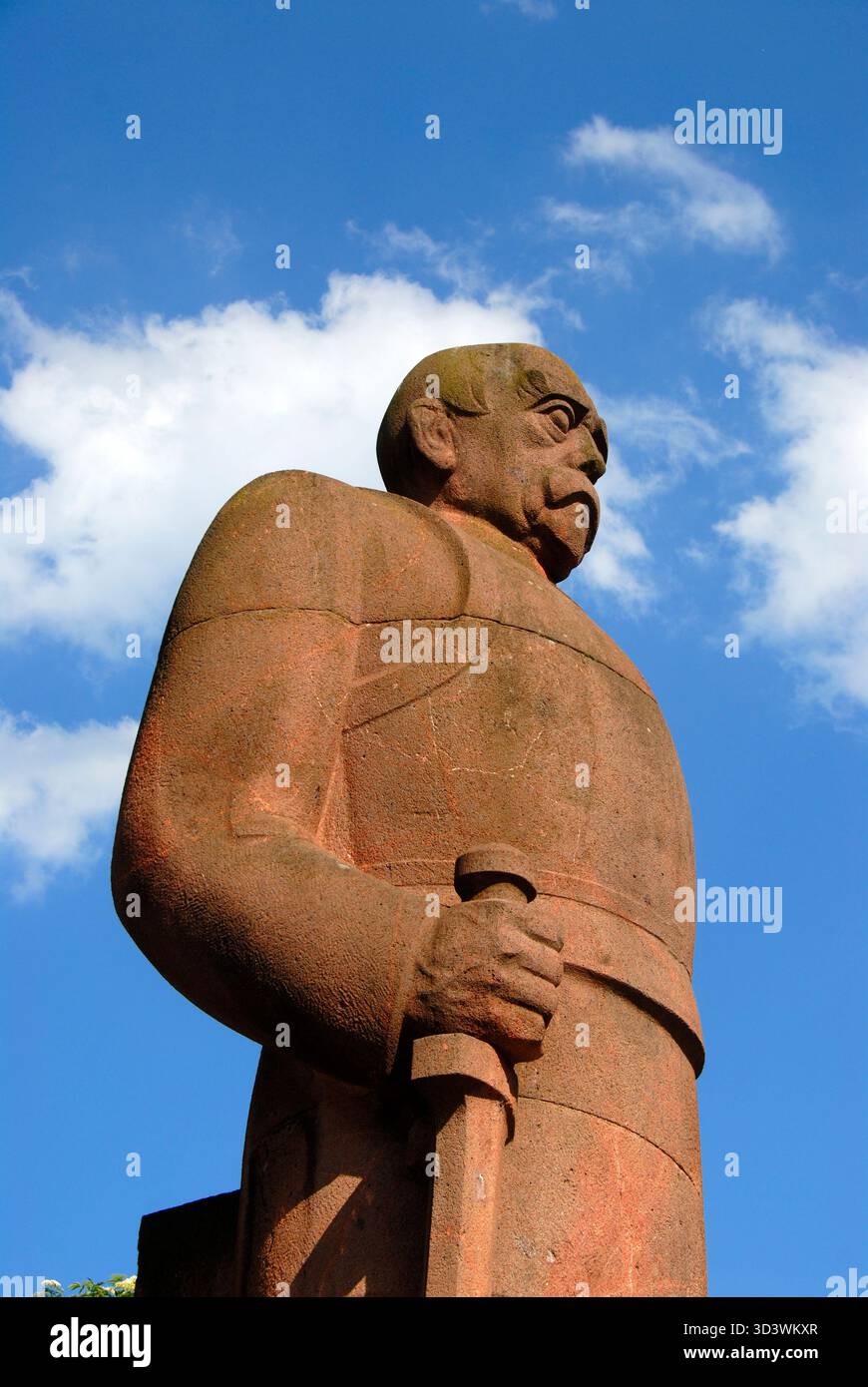 Statue en pierre du chancelier Otto von Bismarck, près du musée allemand, Munich, capitale, haute-Bavière, Bavière, Allemagne, Europe Banque D'Images