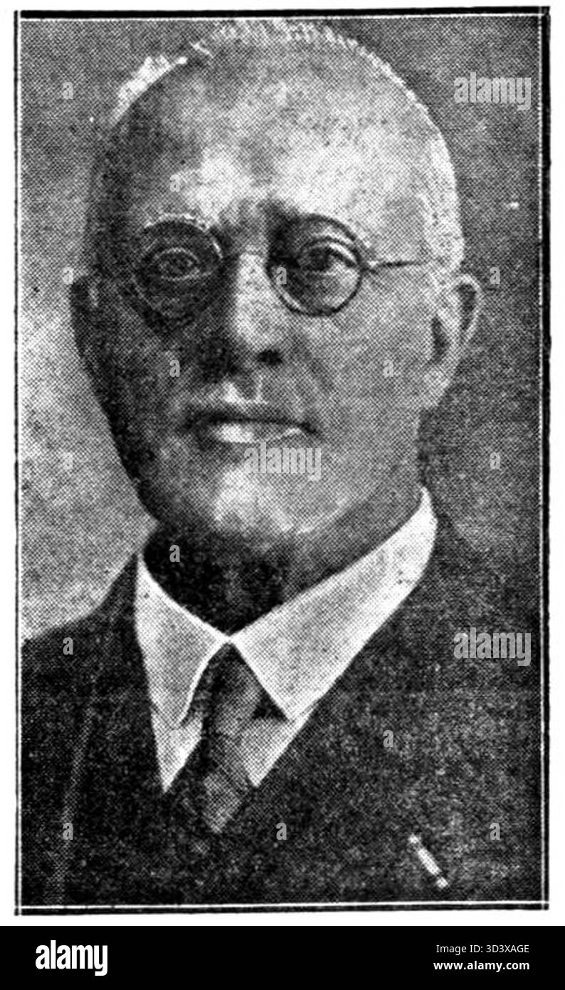 Professeur Dr M. de Haas, professeur de physique théorique et appliquée à l'Université technique de Delft, photographié en 1932. Il célébrait 35 ans de service en tant qu'éducateur. Banque D'Images