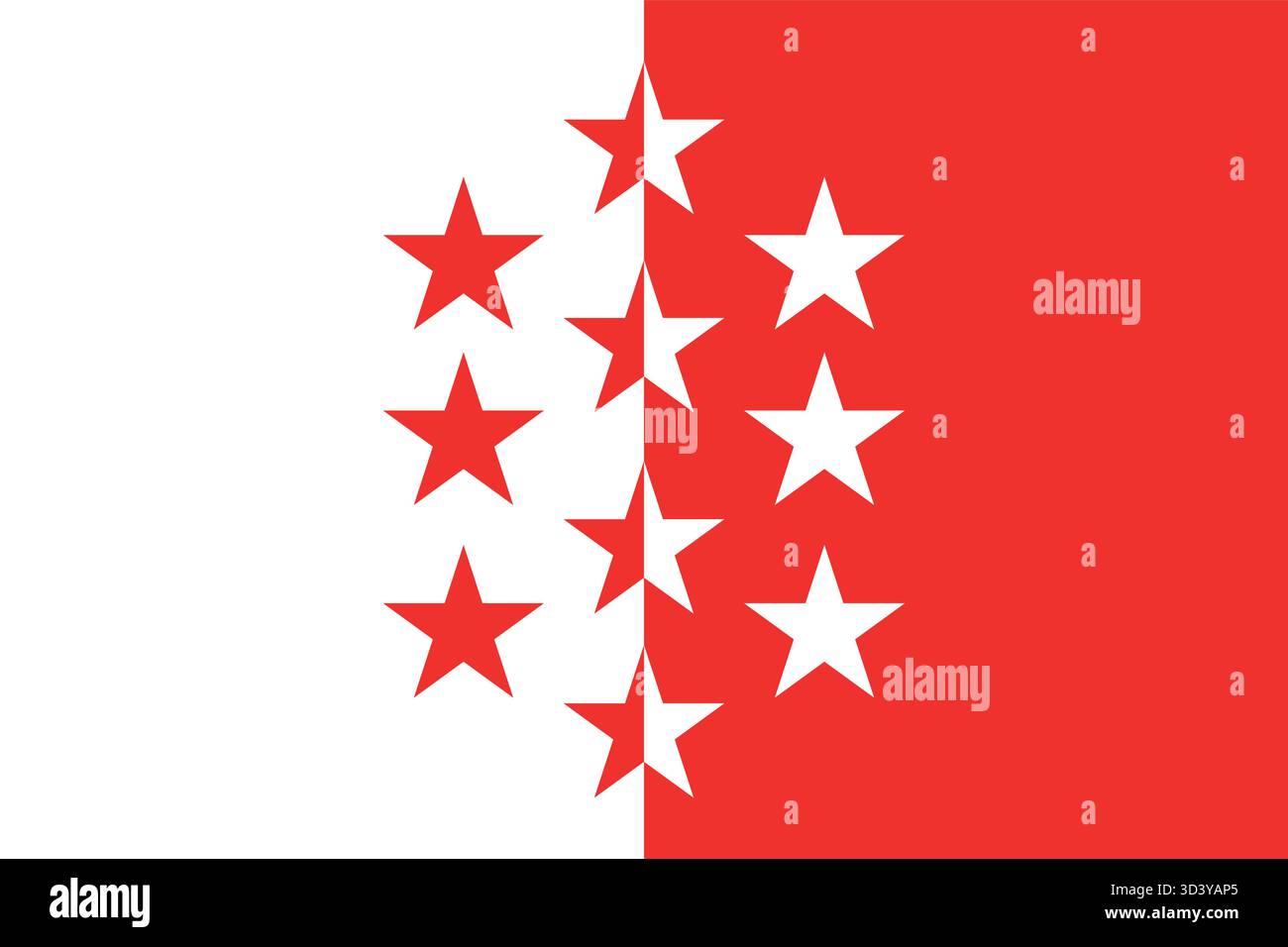 Drapeau historique du peuple Walser – représentant le patrimoine germanique alpin, la communauté Walser et l’identité ethnique traditionnelle Illustration de Vecteur