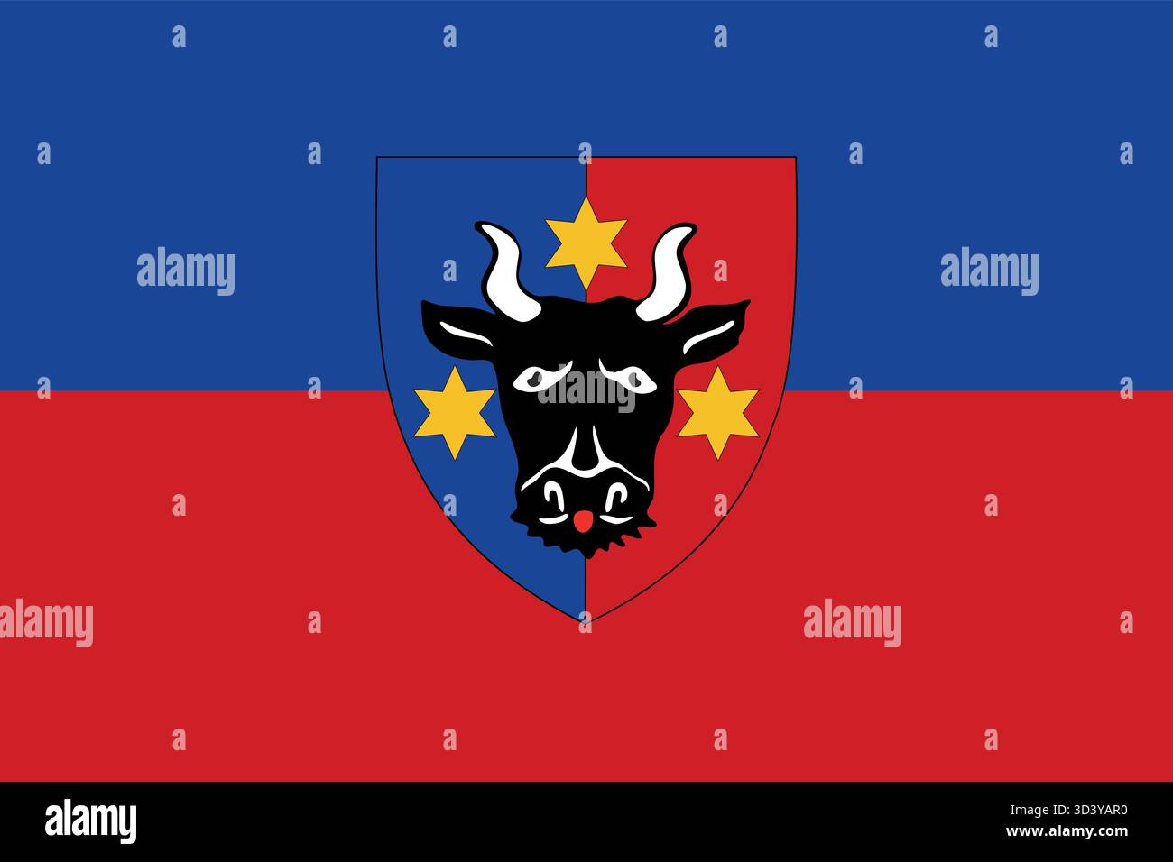 Drapeau historique des Allemands de Bucovine – bandes noires, rouges et jaunes représentant le patrimoine de la minorité allemande et l'identité de Bucovine Illustration de Vecteur