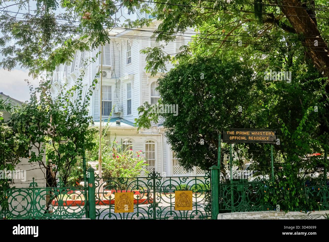 La résidence officielle du premier ministre guyanien Mark Phillips sur main Street à Georgetown, Guyana. Banque D'Images