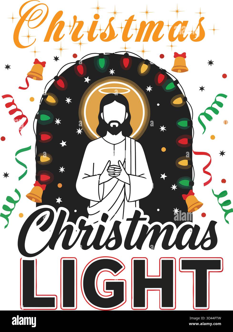 Ma lumière de Noël préférée est Jesus T-shirt Illustration de Vecteur
