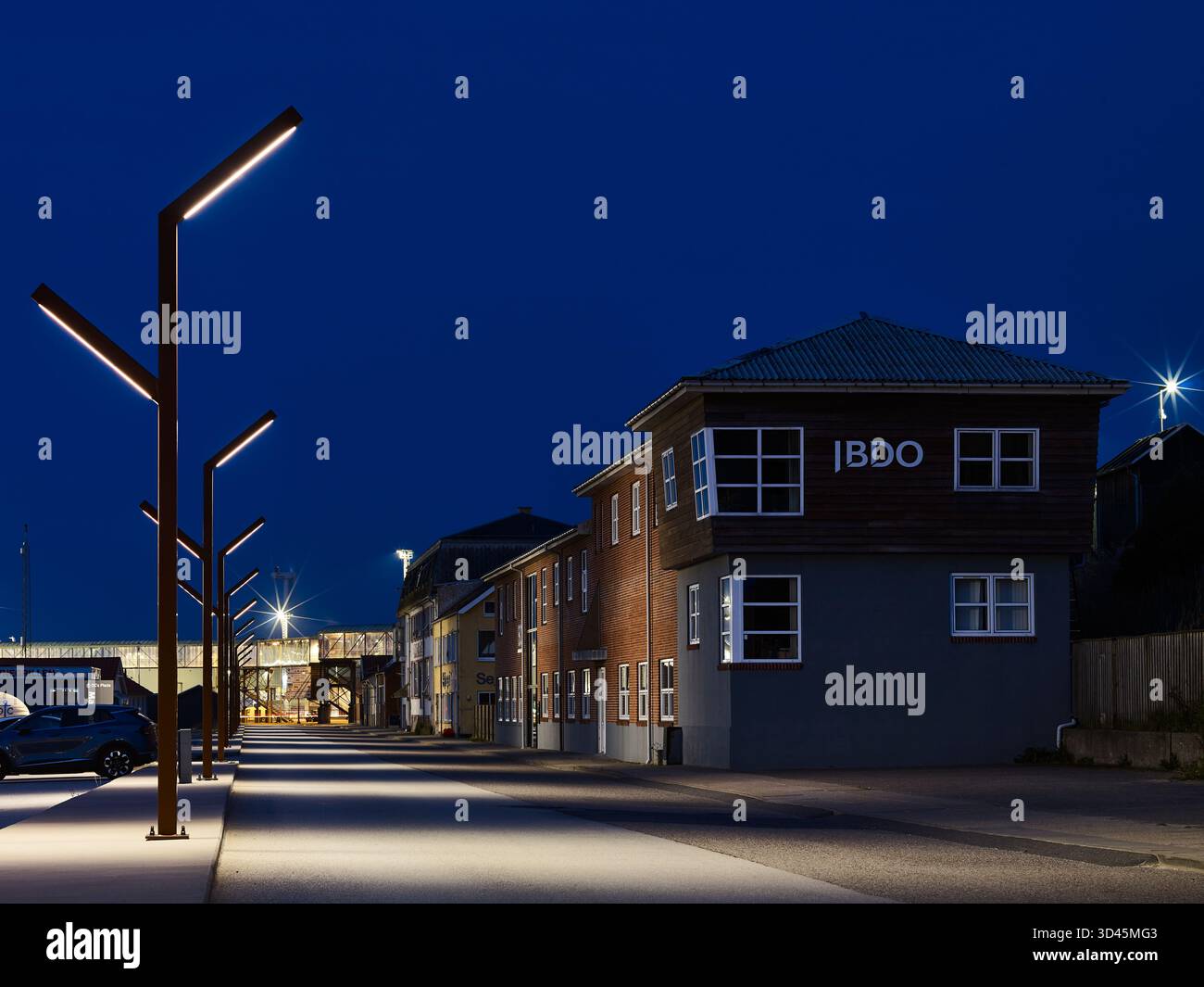 Nachtaufnahme dans Hirtshals Architektur Banque D'Images