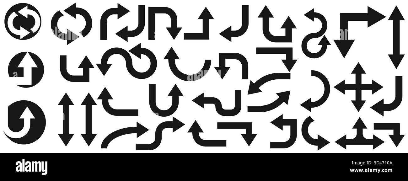 Vecteur flèche noire défini pour les icônes de navigation eps 10 Illustration de Vecteur