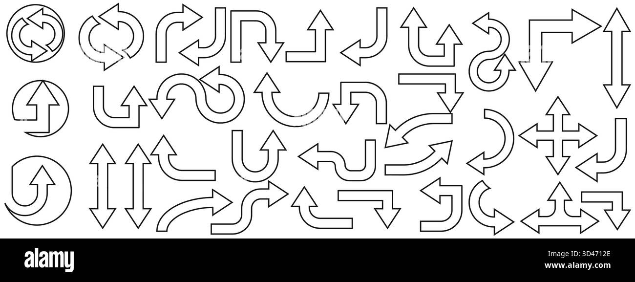 Vectorisation flèche noire définie pour les icônes de navigation eps 10 Illustration de Vecteur