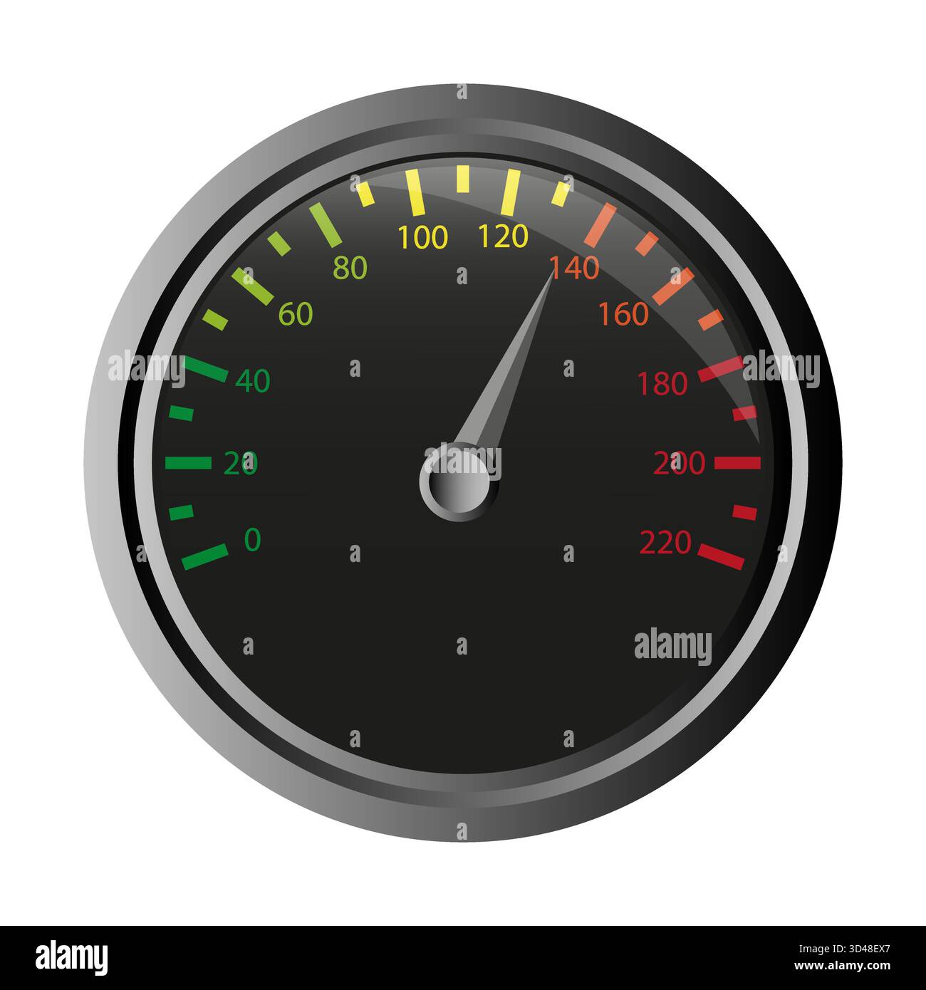 Icône de vitesse. Symbole de jauge. Échelle verte rouge. Motif visage noir. Illustration de Vecteur