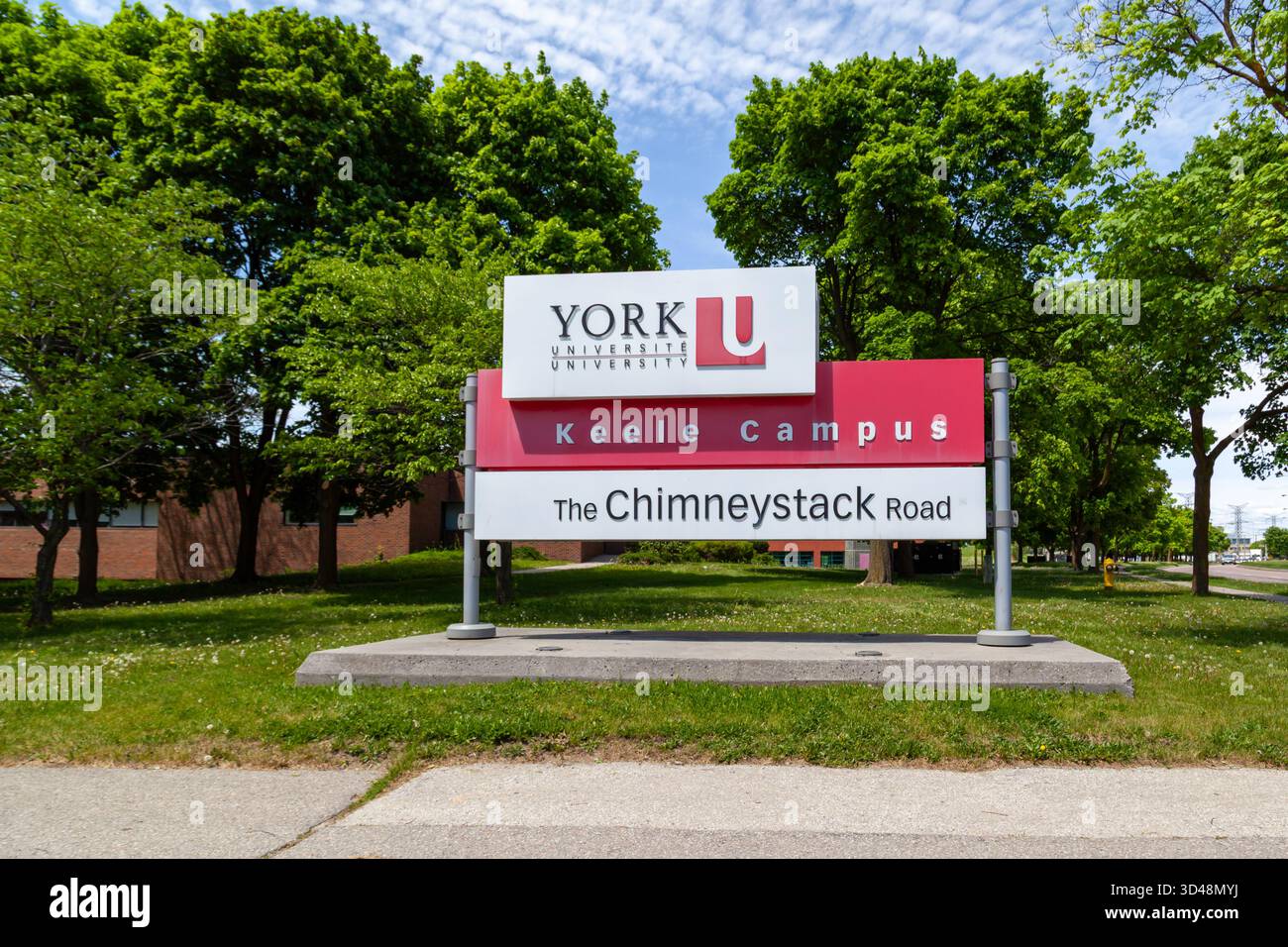 York University Keel Campus signe à Toronto, Canada. Banque D'Images
