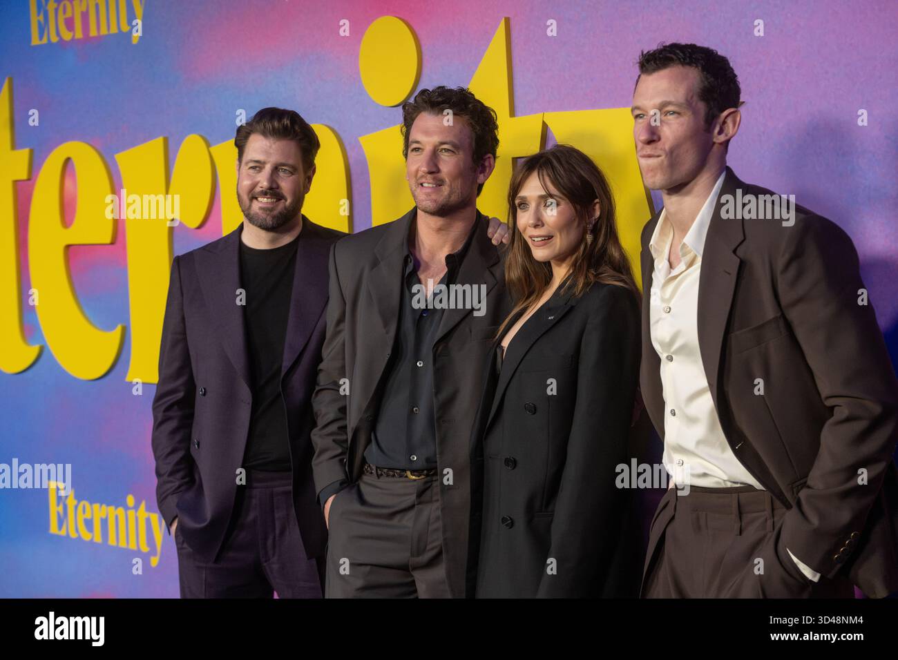 David Freyne, Miles Teller, Elizabeth Olsen et Callum Turner Banque D'Images
