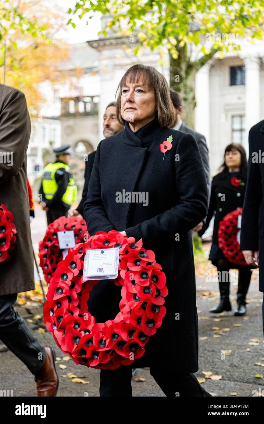 Cardiff, pays de Galles, Royaume-Uni. 9 novembre 2025. Le secrétaire d'État au pays de Galles JO Stevens en présence au National Service of Remembrance for Wales à Cardiff 2025 Credit : Rhydian Witts/Alamy Live News Banque D'Images