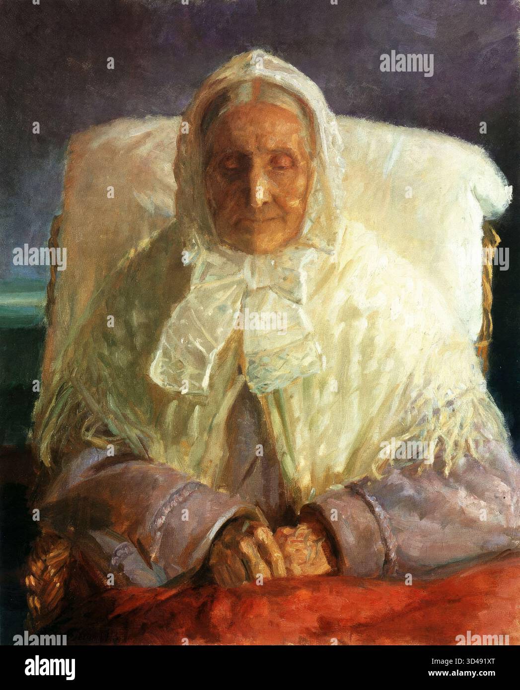 Portrait d'Anna Hedwig Brøndum. La mère de l’artiste. Anna Ancher. 1913. Banque D'Images