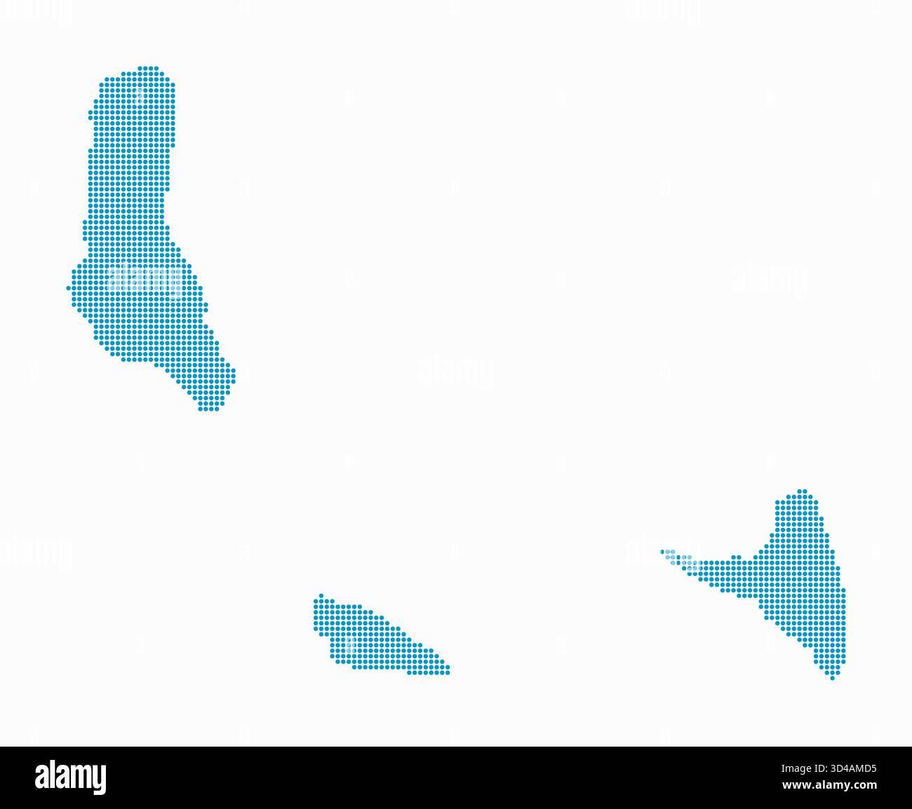 Carte en pointillés des Comores. Carte de style numérique du pays sur fond blanc. Forme Comores avec des points circulaires. Style de points colorés. Cercles de petite taille. Illustration de Vecteur