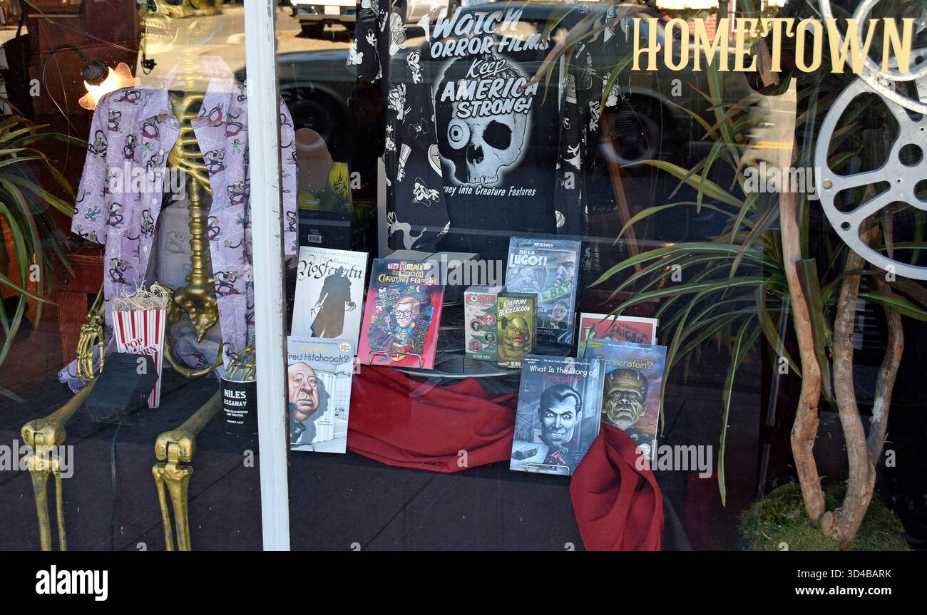 Musée du film muet Niles Essanay et fenêtre de théâtre à Fremont, Californie Banque D'Images