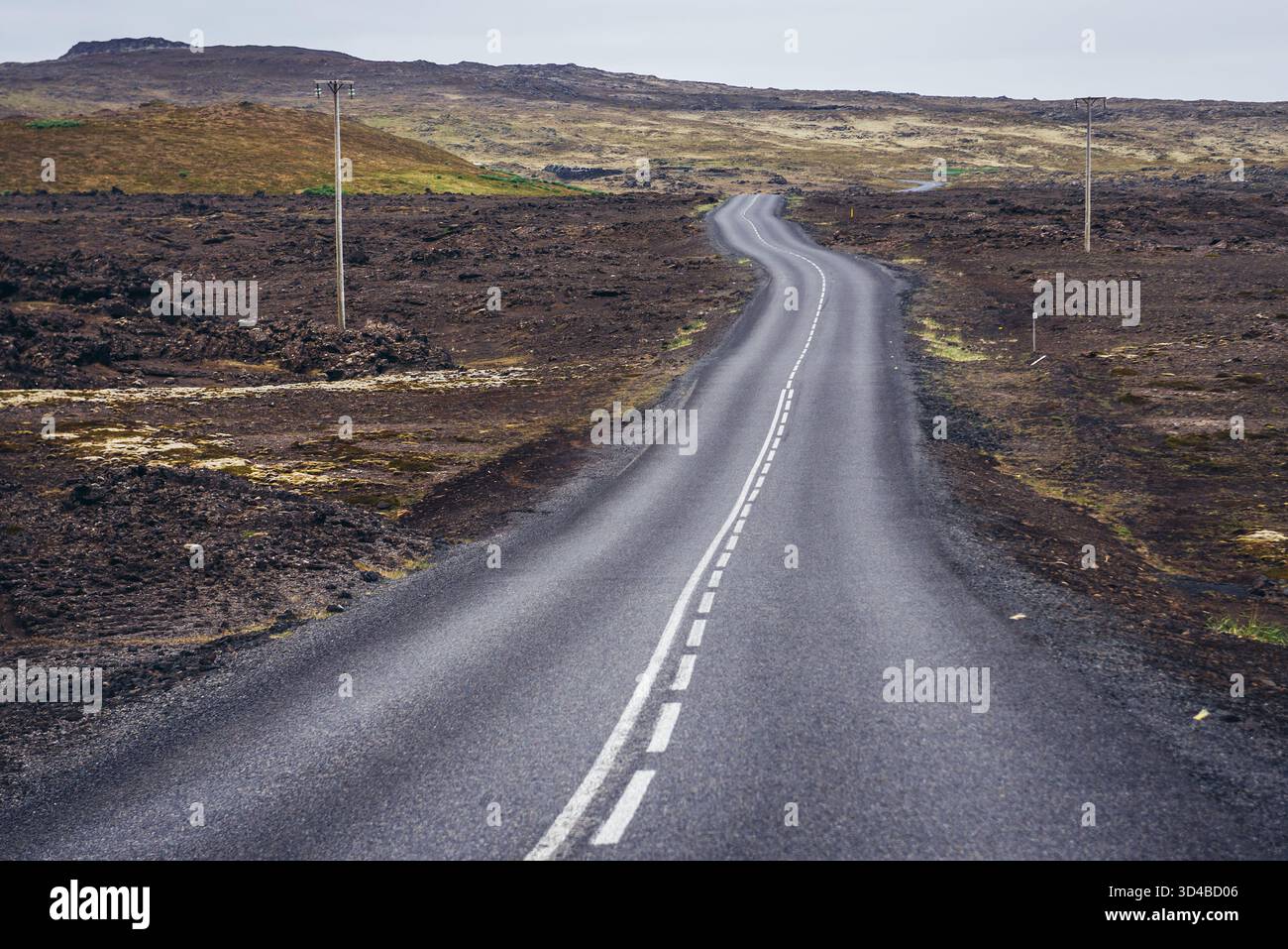 Route de Reykjanes UNESCO Global Geopark domaine dans Reykjanesskagi - péninsule du Sud, Islande Banque D'Images