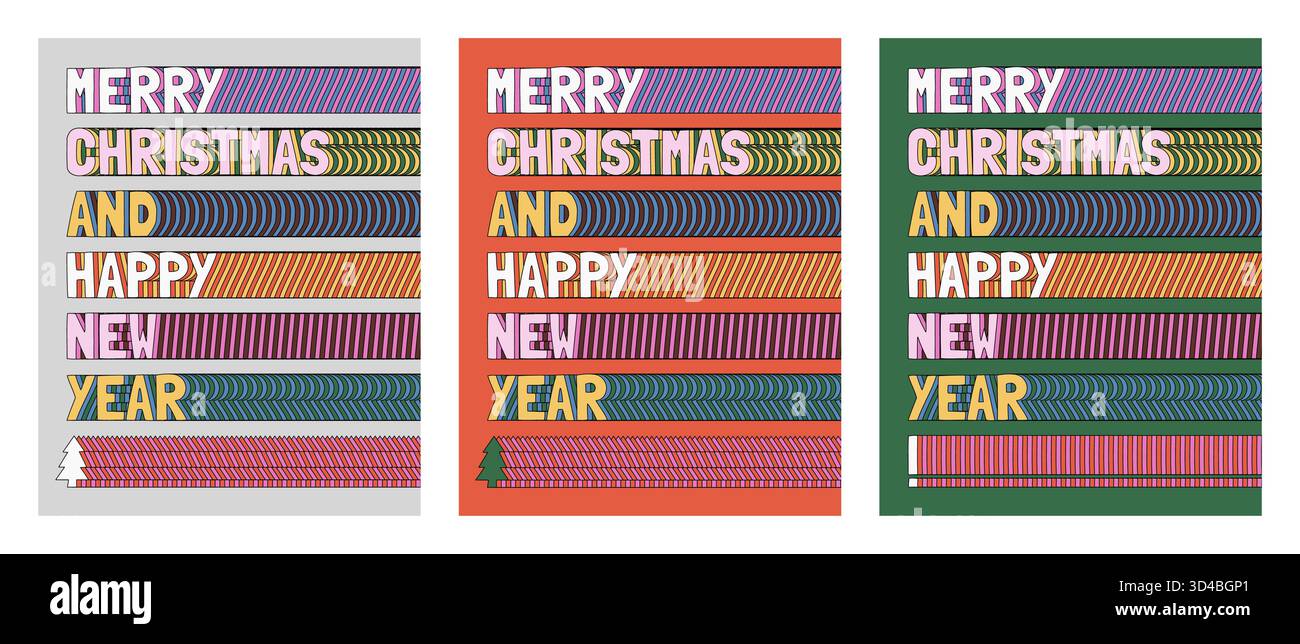 Affiches rétro joyeux Noël Illustration de Vecteur