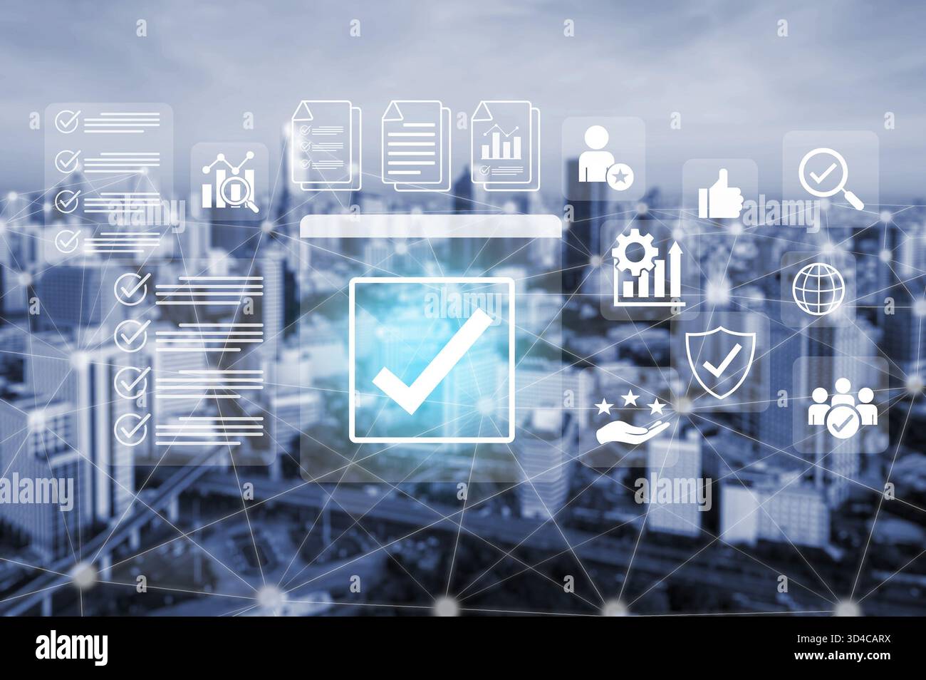 La liste de contrôle métier garantit la cohérence des processus, améliore l'assurance qualité et prend en charge une gestion efficace pour une analyse fiable des performances Banque D'Images
