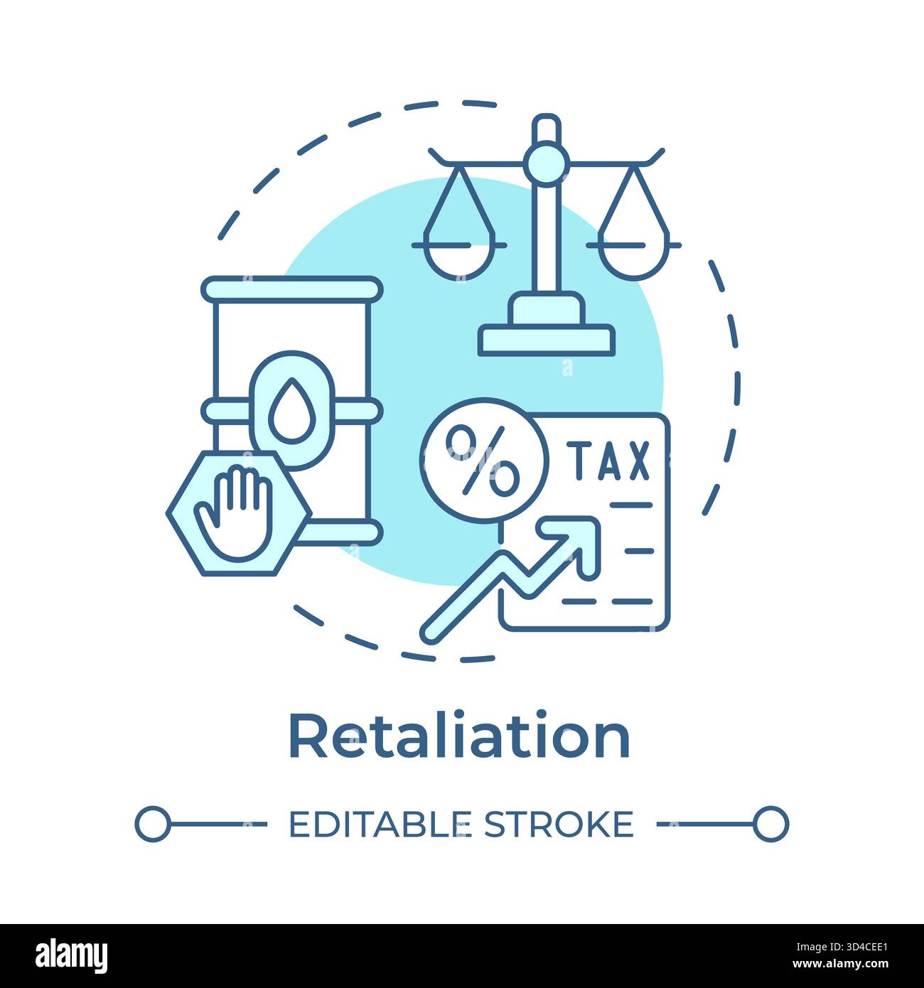 Icône de concept bleu doux de représailles Illustration de Vecteur