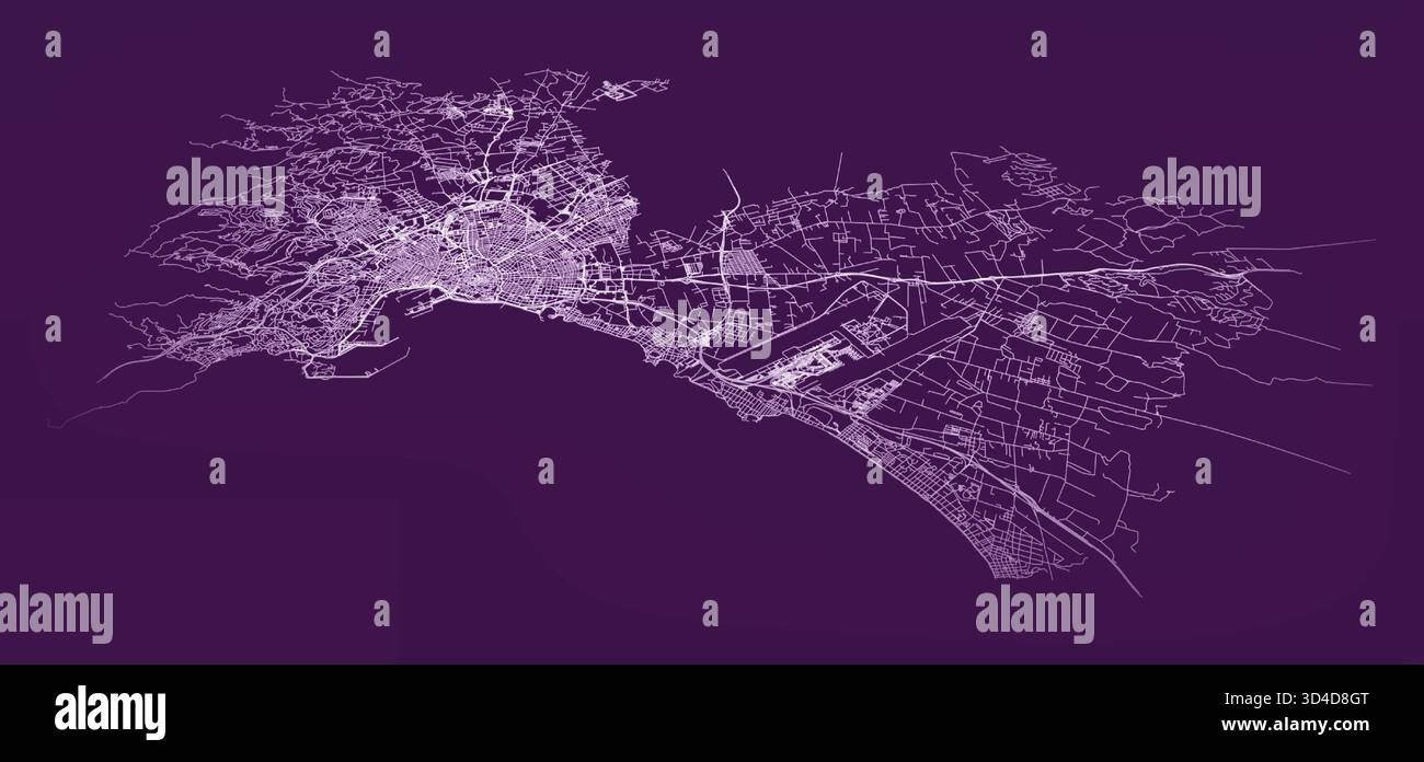 Palma City en Espagne, carte routière, image d'illustration vectorielle Illustration de Vecteur
