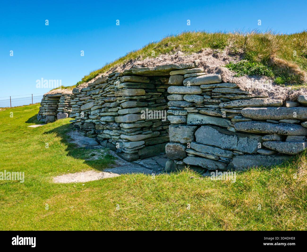 Ferme néolithique Knap of Howard, site archéologique préhistorique, Papa Westray, Orcades, Écosse, ROYAUME-UNI Banque D'Images