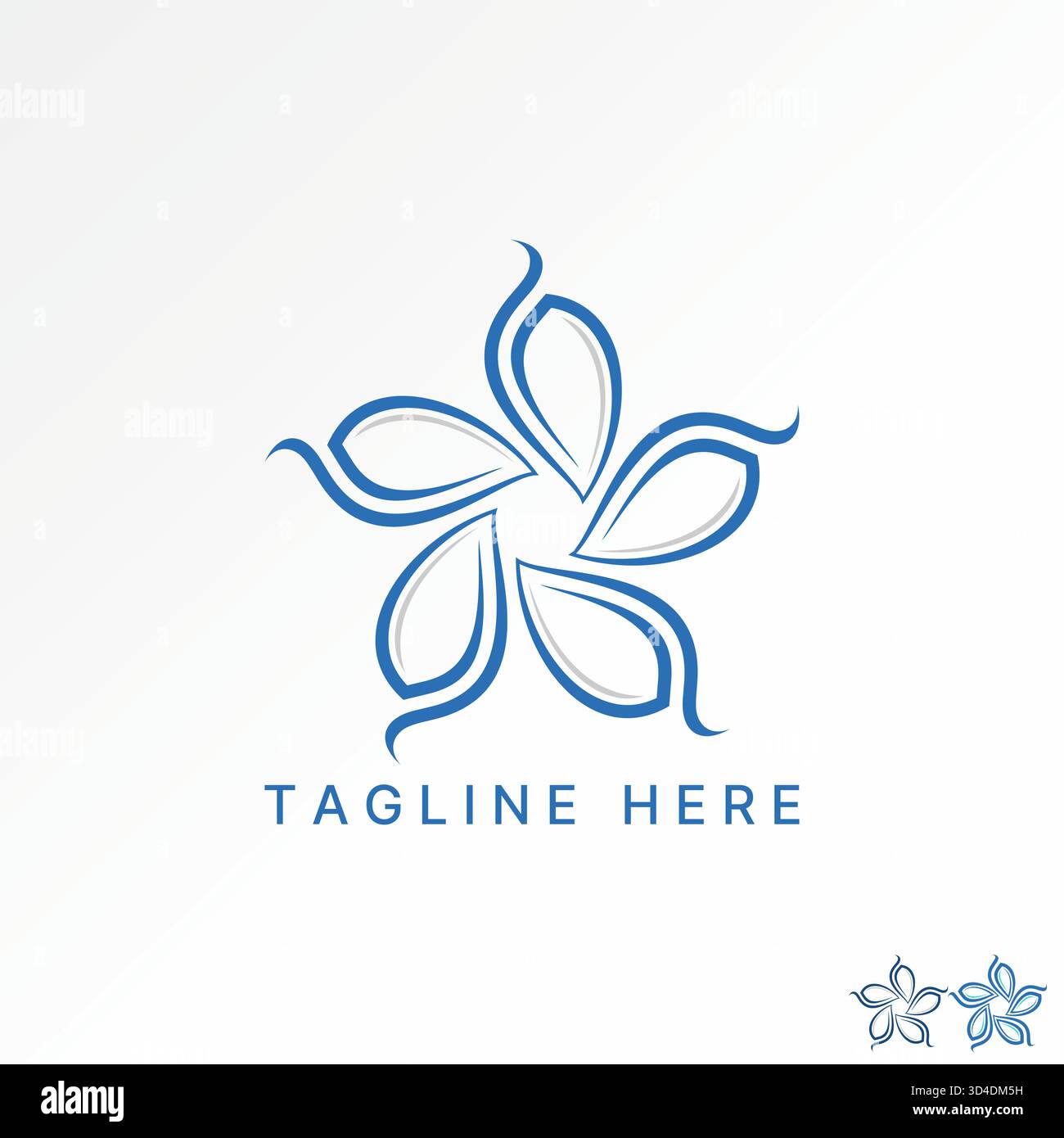 Ligne art feuille rotation décor art thérapie spa mode beau yoga naturel logo design concept graphique créatif vecteur premium image stock top vente Illustration de Vecteur