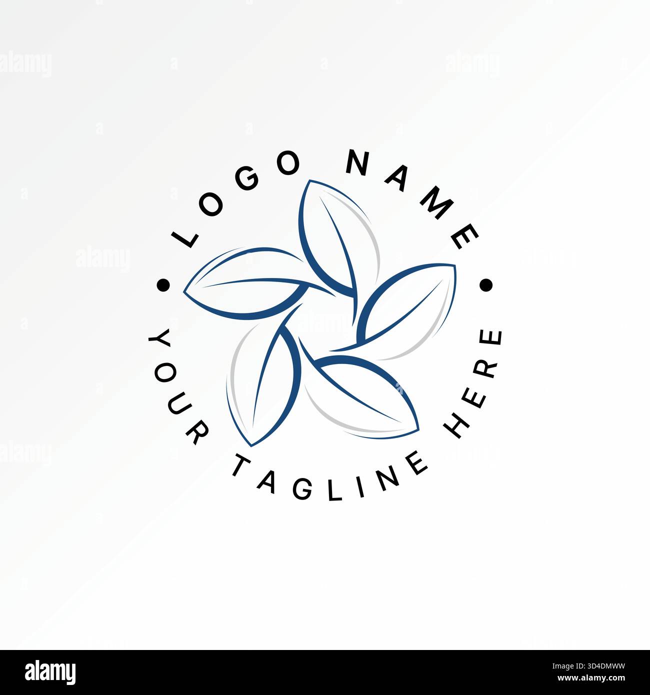 Ligne art feuille rotation thérapie spa mode beau décor art naturel yoga logo design concept graphique créatif vecteur premium image stock top vente Illustration de Vecteur