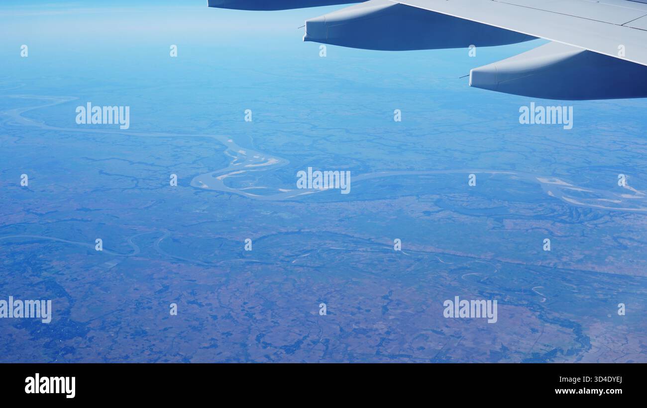 Vue aérienne de Bangkok Thaïlande depuis l'avion Banque D'Images