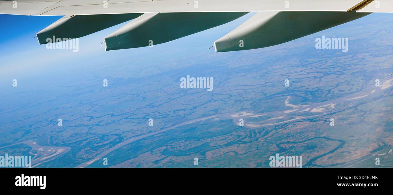 Vue aérienne de Bangkok Thaïlande depuis l'avion Banque D'Images