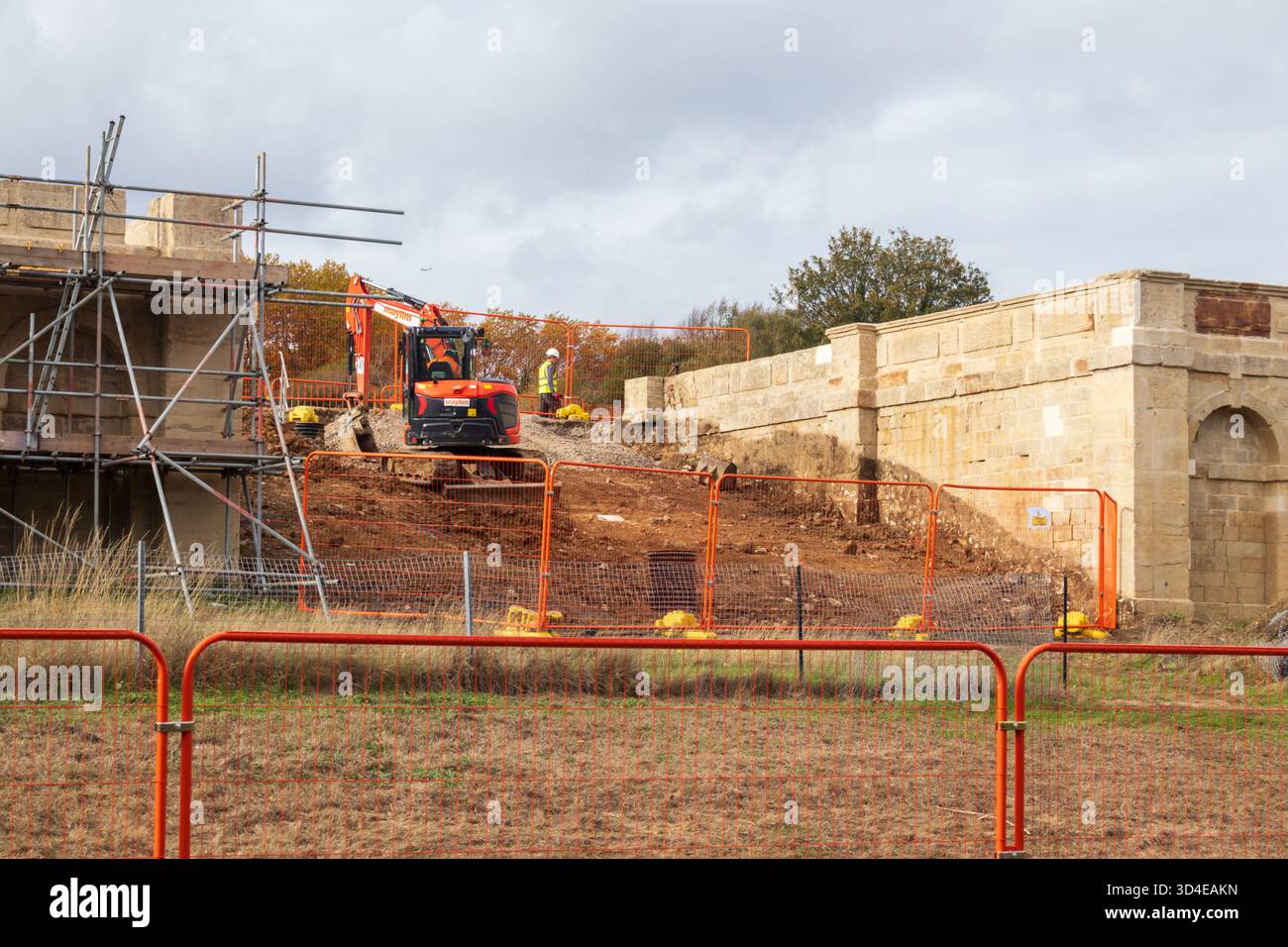 Les travaux de régénération et de restauration du Crystal Palace Park sont en cours en 2025/2026 Banque D'Images