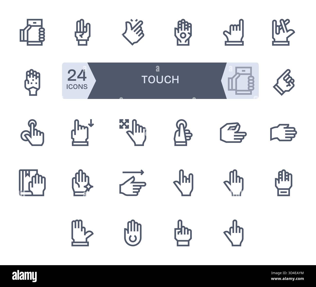 Un pack évolutif de 24 icônes Bold Line pour tactile, évolutif et facile à gérer. Illustration de Vecteur