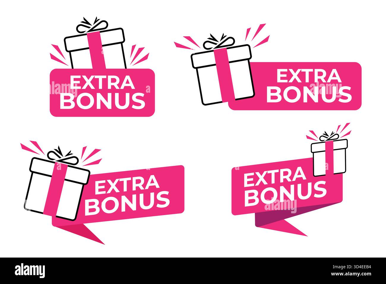 Élément vectoriel d'étiquette bonus supplémentaire. Convient pour la conception gratuite de cadeaux, de marketing et de publicité d'affaires Illustration de Vecteur