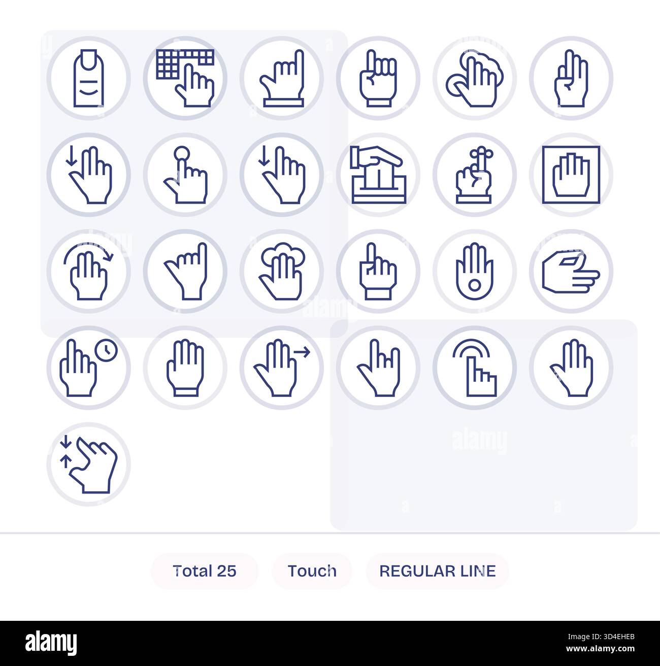 Améliorez votre interface avec 25 icônes Regular Line conçues autour du tactile, faciles à adapter et stylisées. Illustration de Vecteur