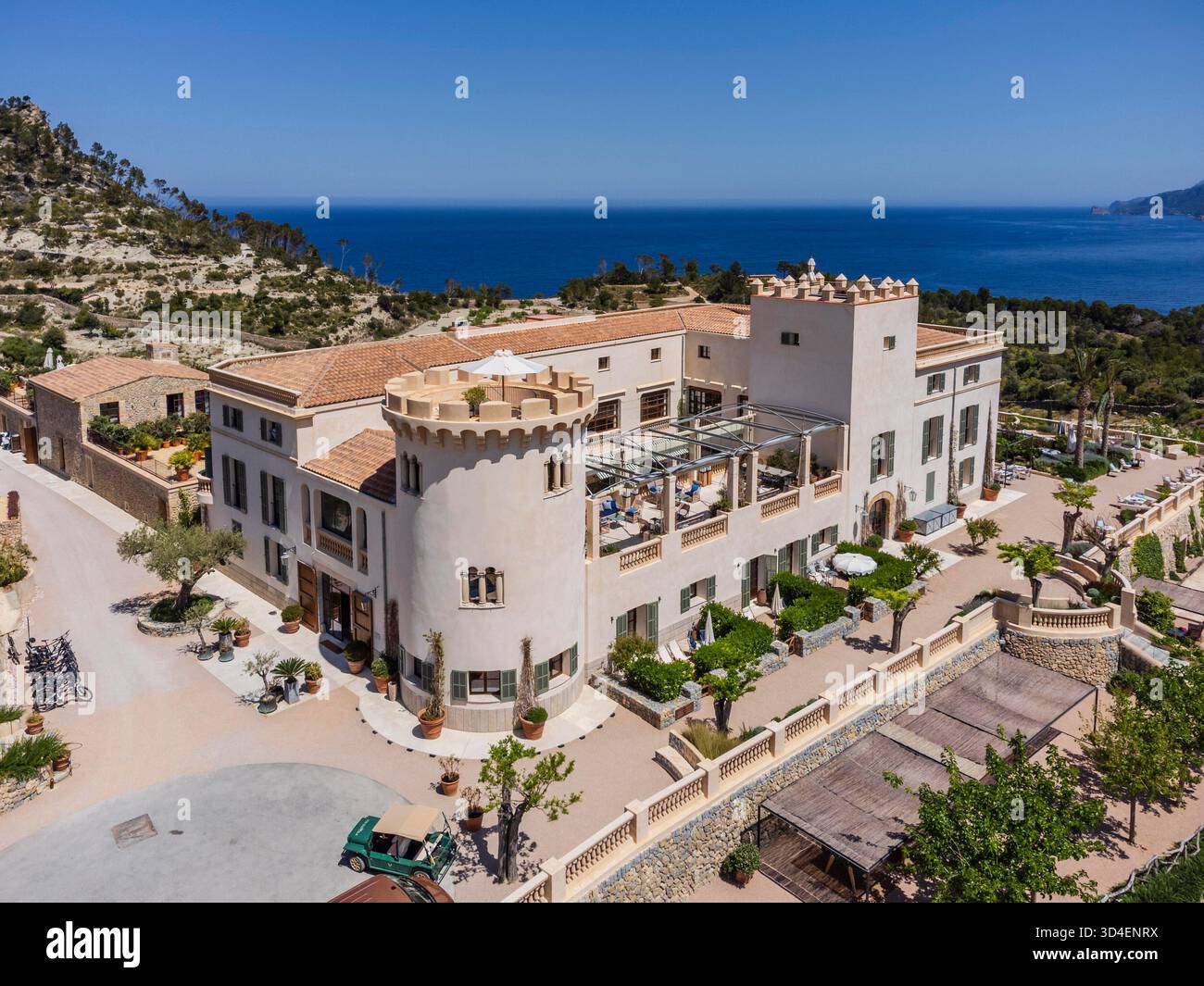 Son Bunyola Villas Hôtel, parmi les terrasses d'oliviers, Banyalbufar, zone naturelle de la Serra de Tramuntana., Majorque, Îles Baléares, Espagne Banque D'Images