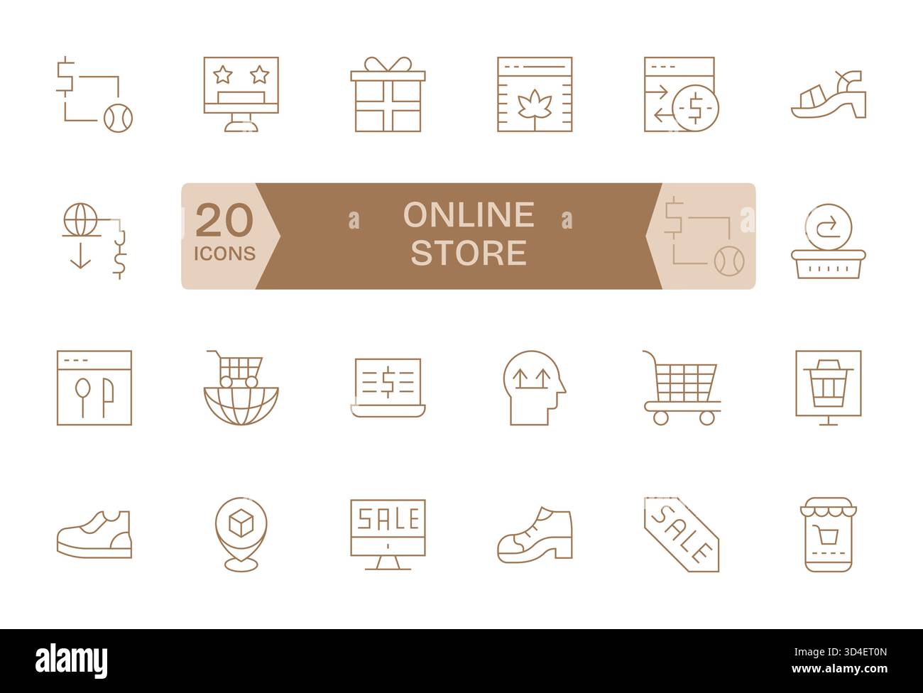 Collection de 24 icônes vectorielles Thin Line pour Online Store, conçu pour la clarté et la polyvalence. Illustration de Vecteur