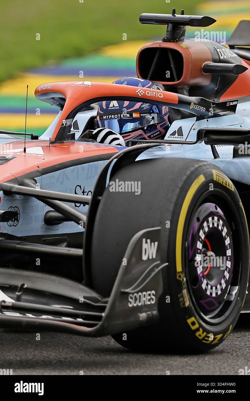 Sao Paulo, Brésil. 9 novembre 2025. Alexander Albon (THA) Atlassian Williams Racing FW47 Mercedes lors du Grand Prix F1 du Brésil à Autodromo Jose Carlos Pace le 09 novembre 2025 à Sao Paulo, Brésil. Photo : Heuler Andrey/DiaEsportivo/Alamy Live News crédit : DiaEsportivo/Alamy Live News Banque D'Images