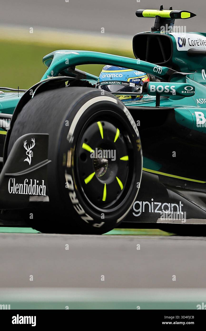 Sao Paulo, Brésil. 9 novembre 2025. Fernando Alonso (ESP) Aston Martin Aramco AMR25 Mercedes lors du Grand Prix F1 du Brésil à Autodromo Jose Carlos Pace le 09 novembre 2025 à Sao Paulo, Brésil. Photo : Heuler Andrey/DiaEsportivo/Alamy Live News crédit : DiaEsportivo/Alamy Live News Banque D'Images