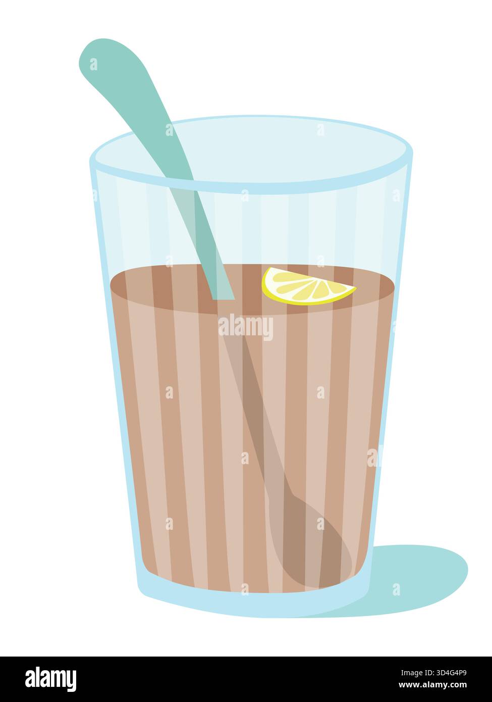 Thé avec une tranche de citron dans un verre. Illustration vectorielle Illustration de Vecteur
