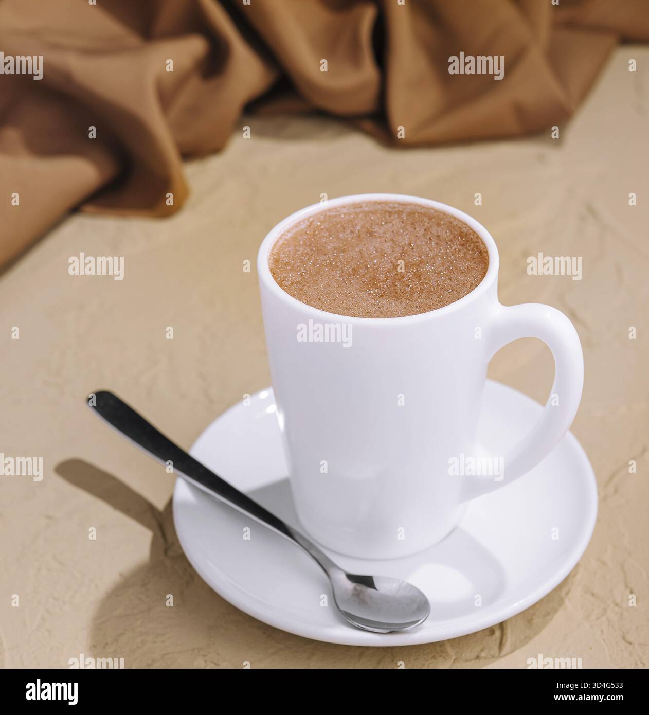 Nourriture, café dans une vue de dessus de White Cup Banque D'Images