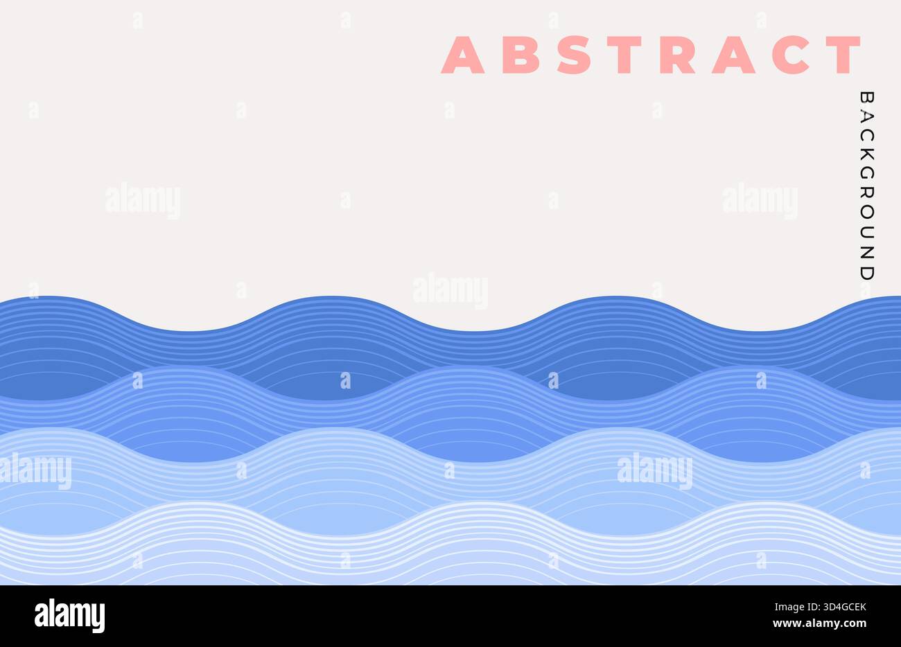 Arrière-plan de motif de lignes d'onde abstraites. Modèle pour votre conception dans le style japonais, concept ondulé de ligne bleue. Toile de fond de style minimaliste, affiche, circulaire. Concept simple de mer ou d'océan. Illustration vectorielle. Illustration de Vecteur