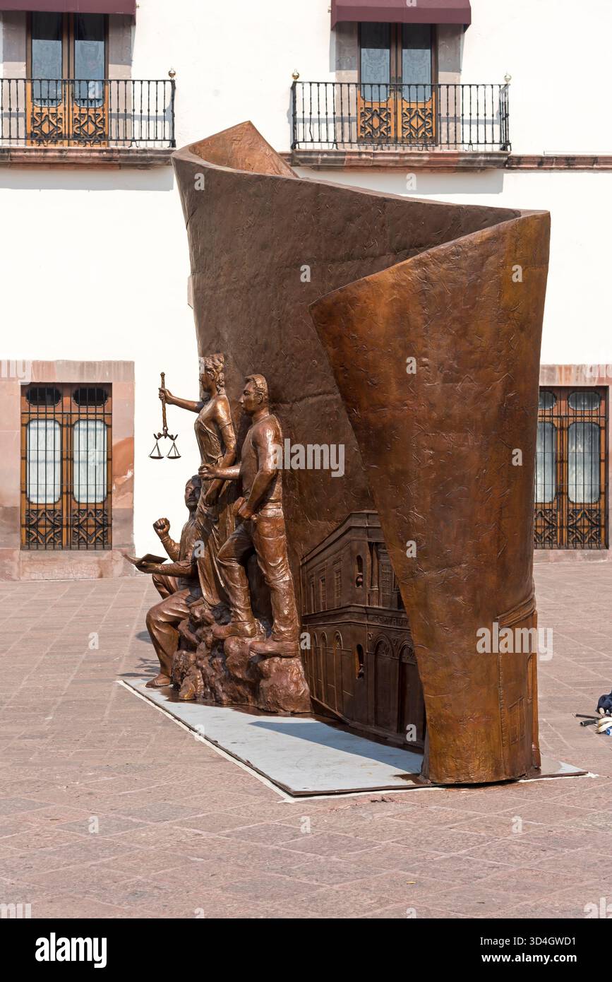 Sculpture patriotique. Querétaro, Mexique. Banque D'Images