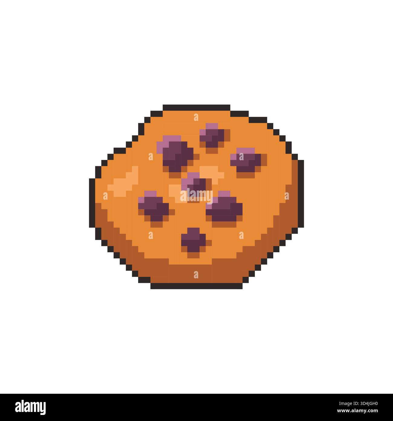 Design d'actifs de jeu Pixel art Cookie Illustration de Vecteur